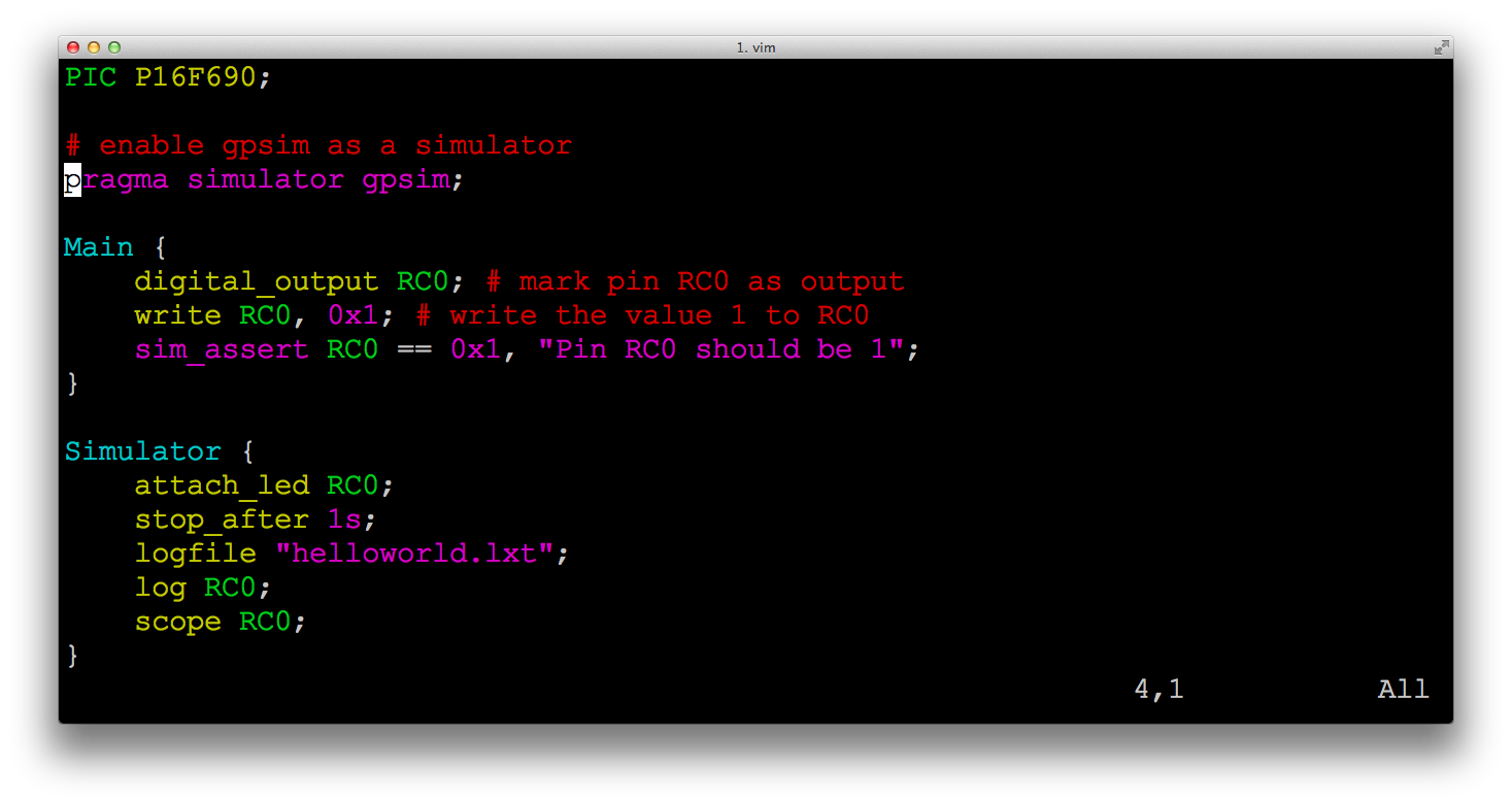 Figure 2. helloworld.vic in a Terminal